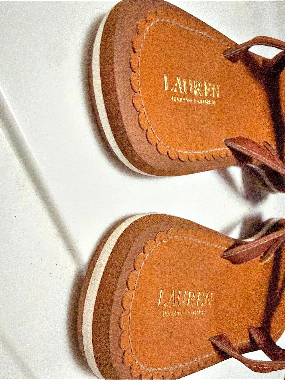 Lauren Ralph Lauren Rosalind Sandal Brown Thong Sandals - Picture 4 of 8